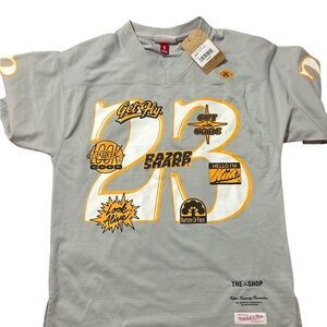 LeBron James x The Shop Mitchell & Ness Fest Gray Fashion Football Jersey